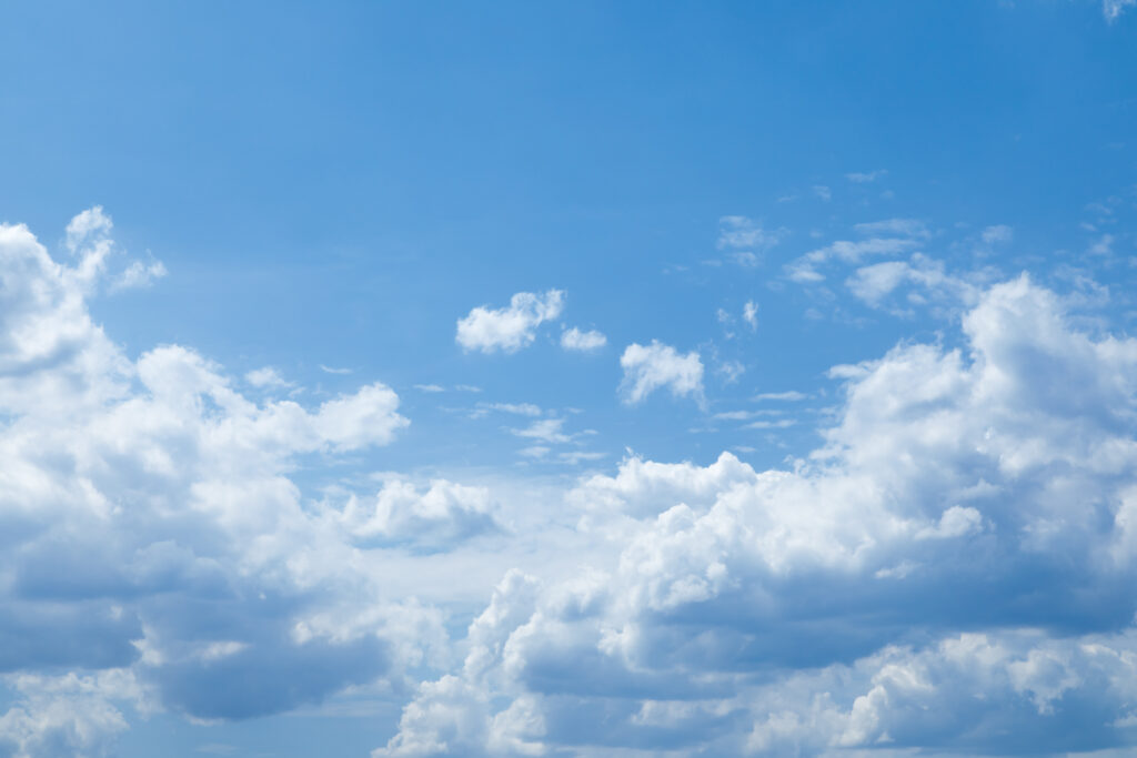 Cloud background with blue gradient overlay